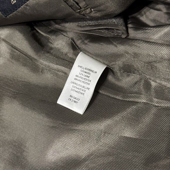 Banana Republic Gray Brown Taupe Pinstripe Wool Blend Suit Size 40R Pants 34x32 - Picture 12 of 16